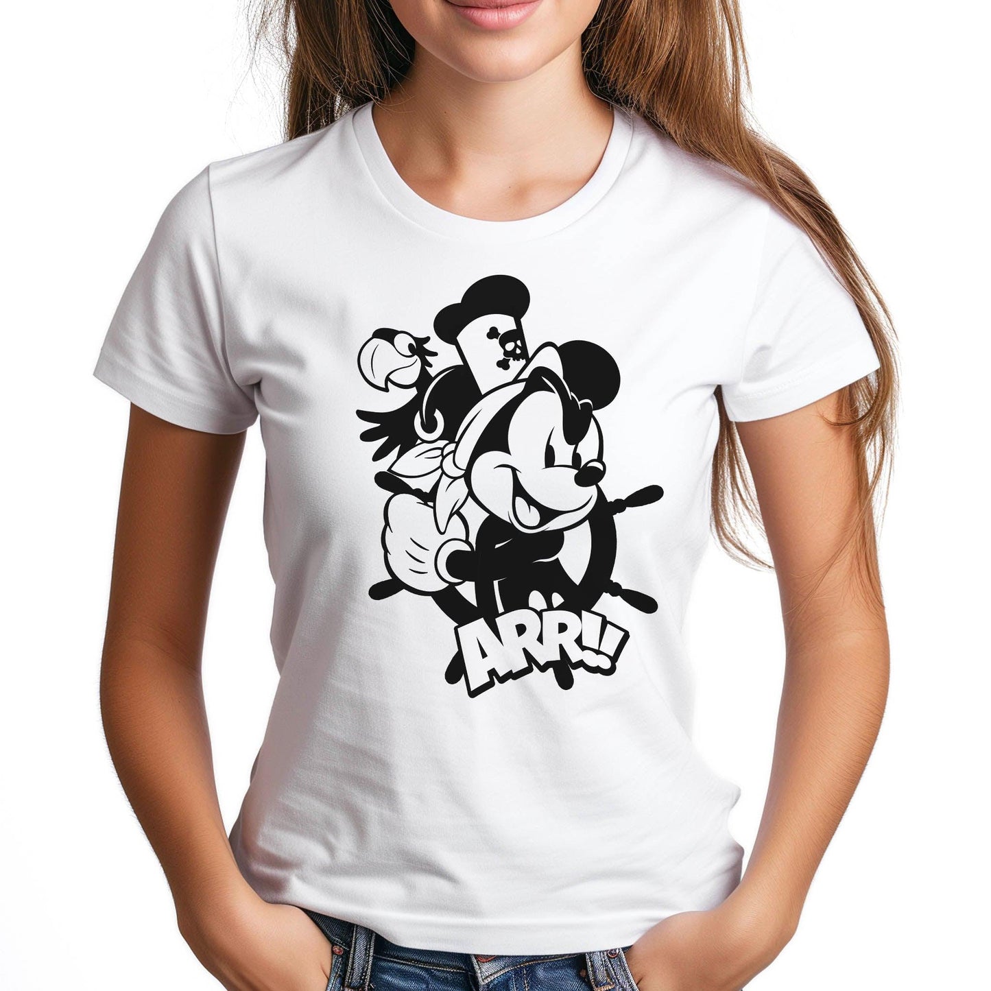 Yo Ho! Women's Fitted Tee - Steamboat Willie World