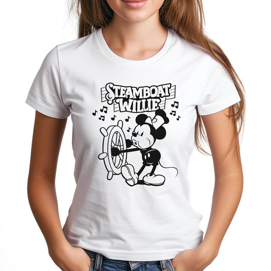 Willie Symphony Women's Fitted Tee - Steamboat Willie World