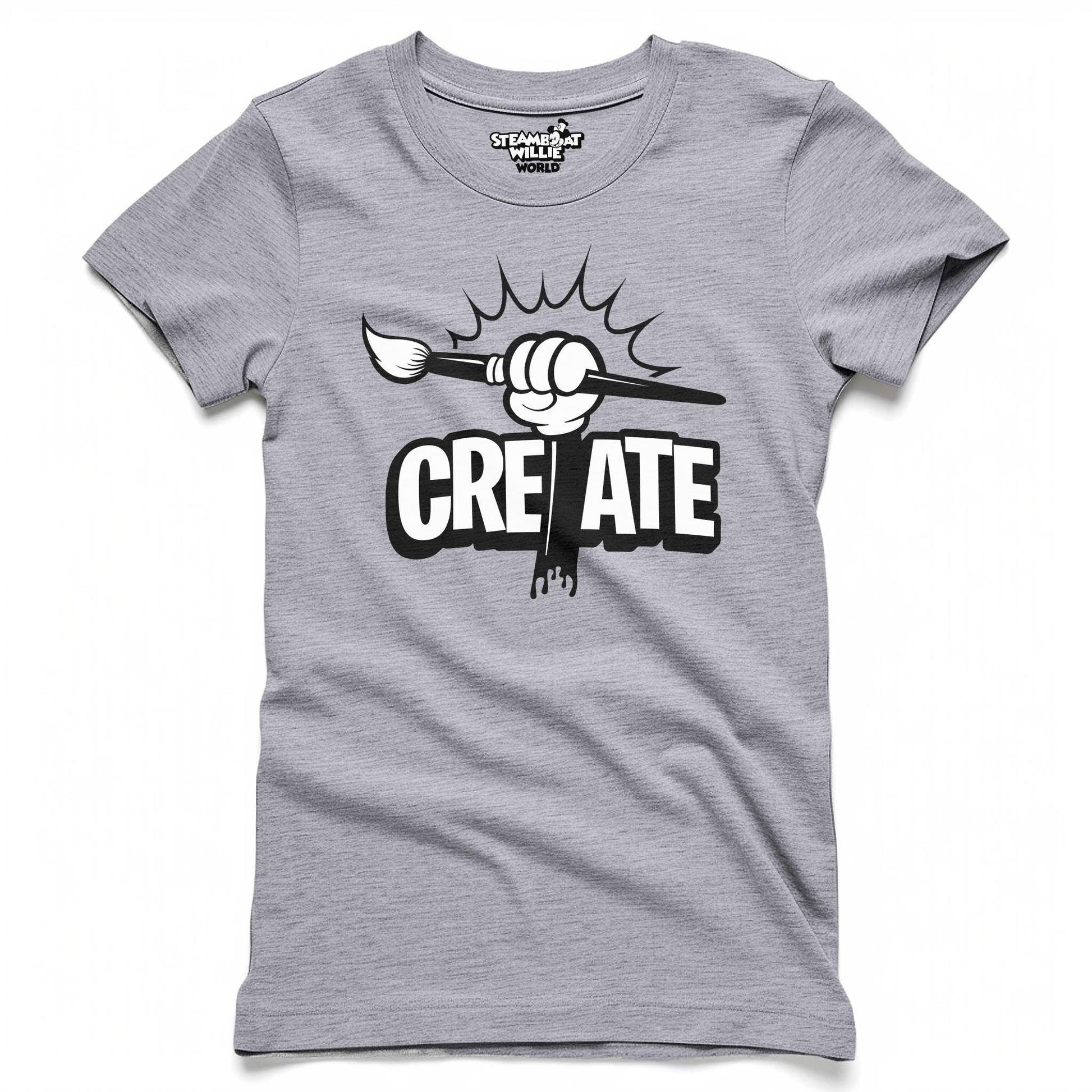 Create! Women's Fitted Tee - Steamboat Willie World