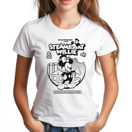 Welcome to My World! Women's Fitted Tee - Steamboat Willie World