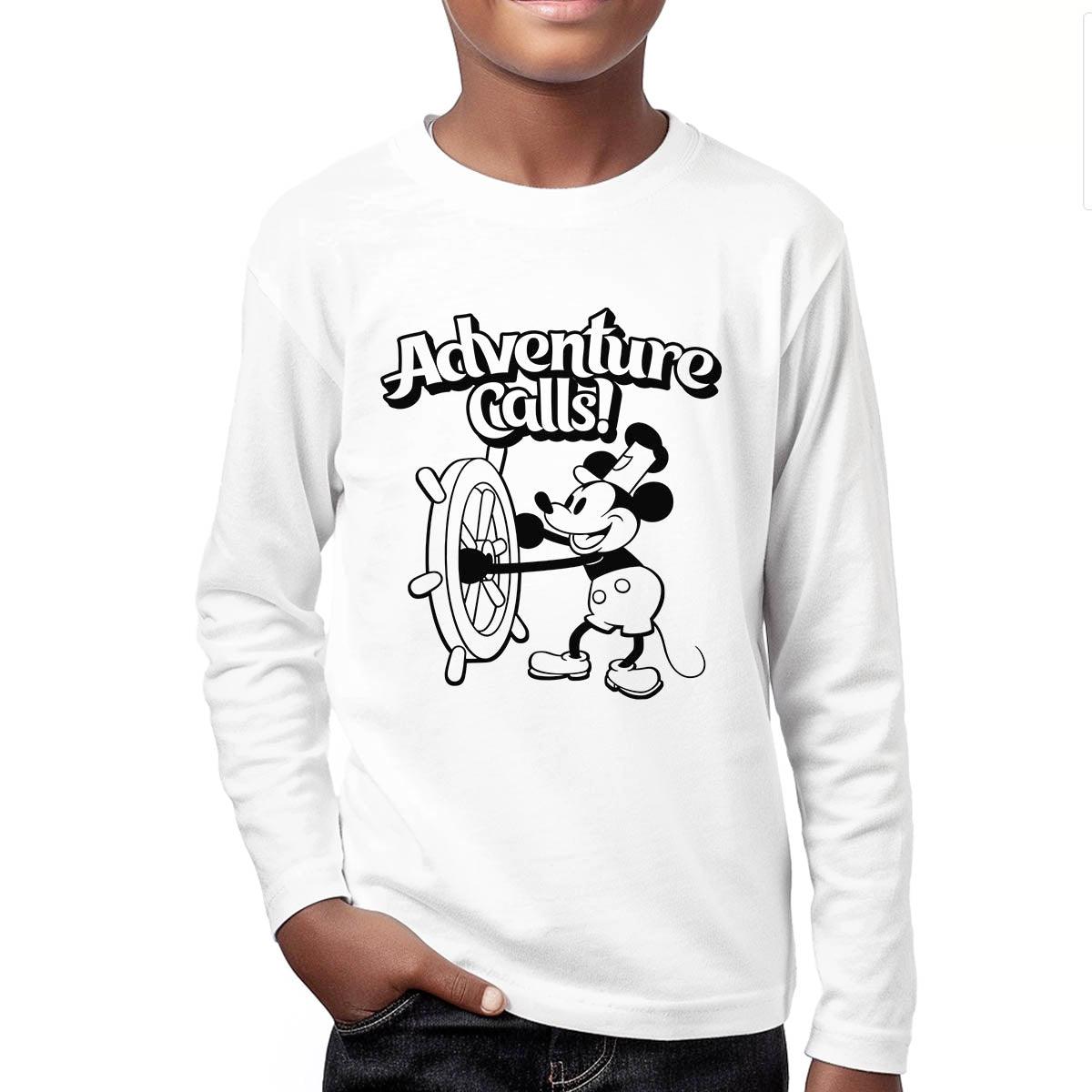 Adventure Calls! Youth Long Sleeve Tee - Steamboat Willie World