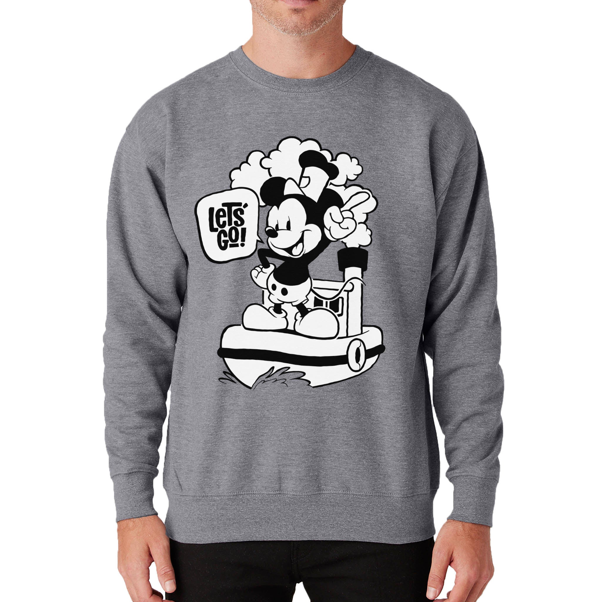 Let's Go! Crewneck Sweatshirt - Steamboat Willie World