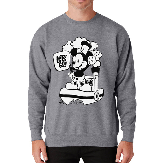 Let's Go! Crewneck Sweatshirt - Steamboat Willie World