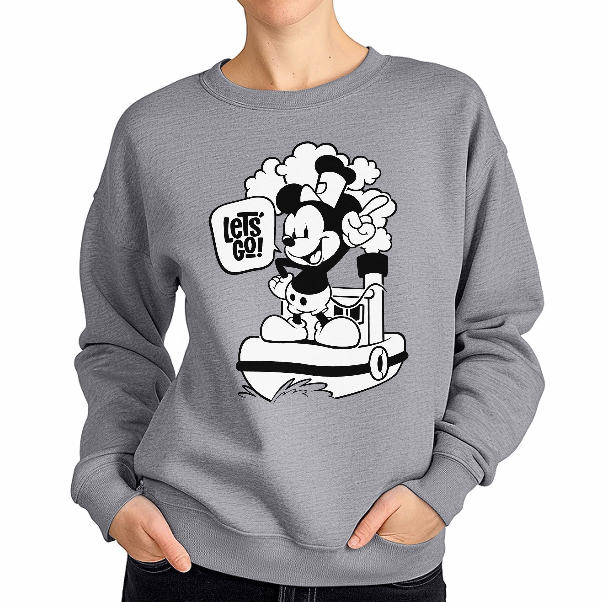 Let's Go! Crewneck Sweatshirt - Steamboat Willie World