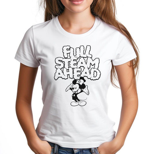 Full Steam Ahead! Women's Fitted Tee - Steamboat Willie World