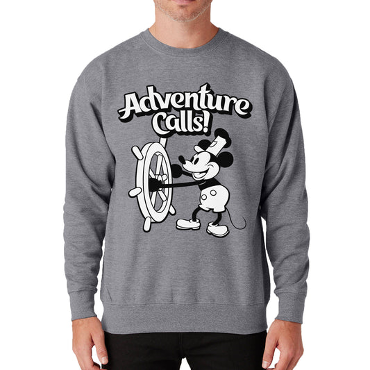 Adventure Calls! Crewneck Sweatshirt - Steamboat Willie World