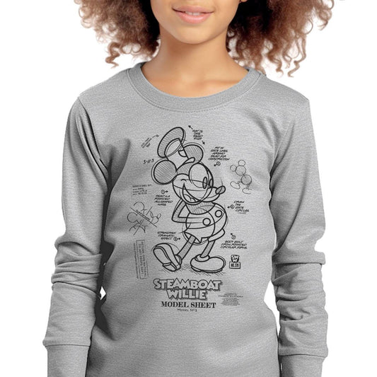Build Character! Youth Long Sleeve Tee - Steamboat Willie World