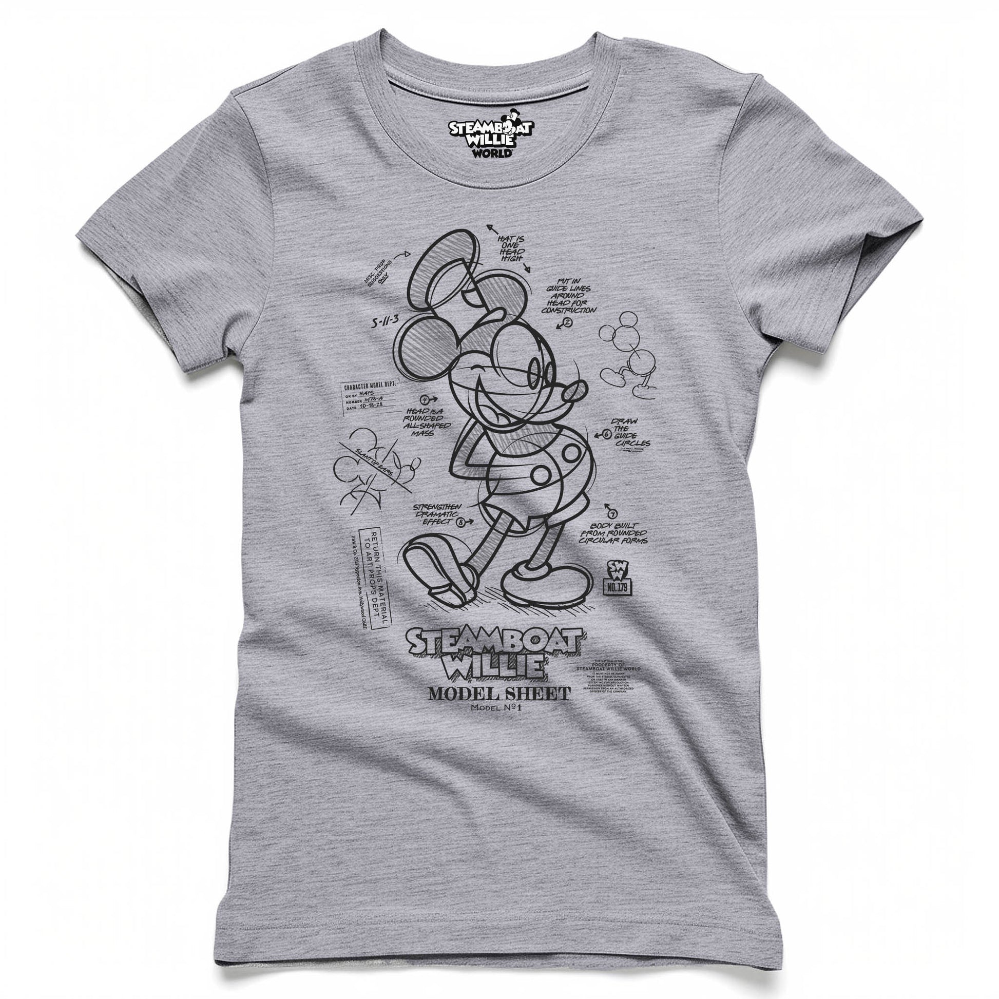 Build Character! Women's Fitted Tee - Steamboat Willie World