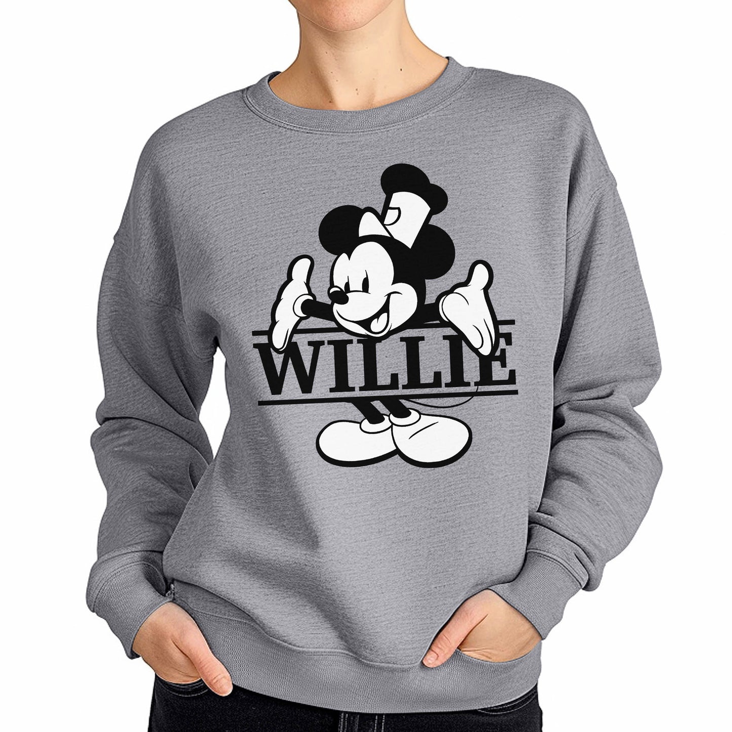 What's My Name? Crewneck Sweatshirt - Steamboat Willie World