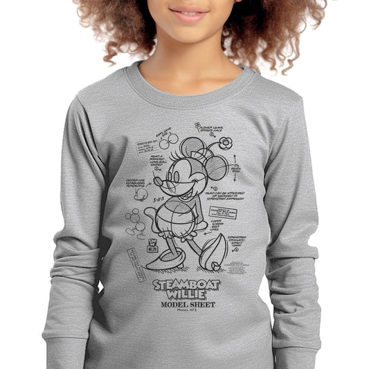 Model Material Youth Long Sleeve Tee - Steamboat Willie World