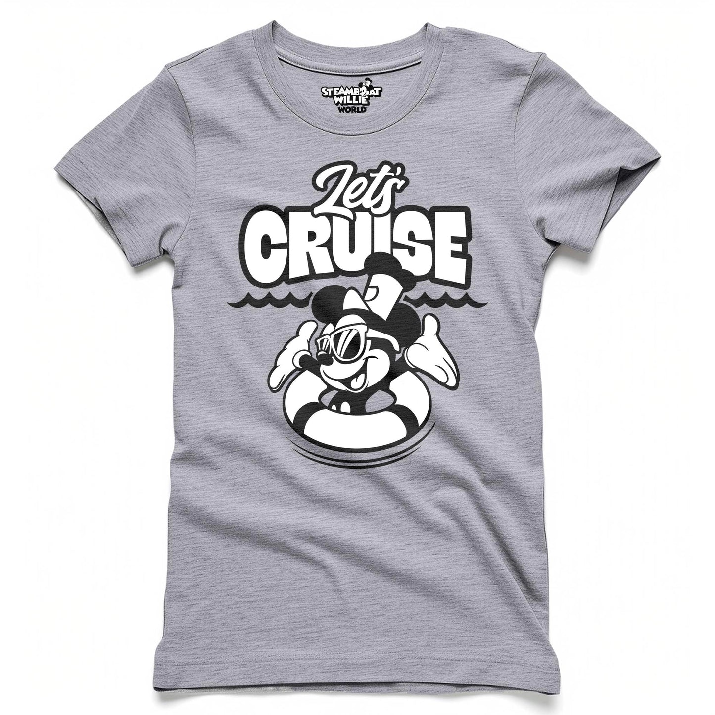 Let's Cruise! Women's Fitted Tee - Steamboat Willie World