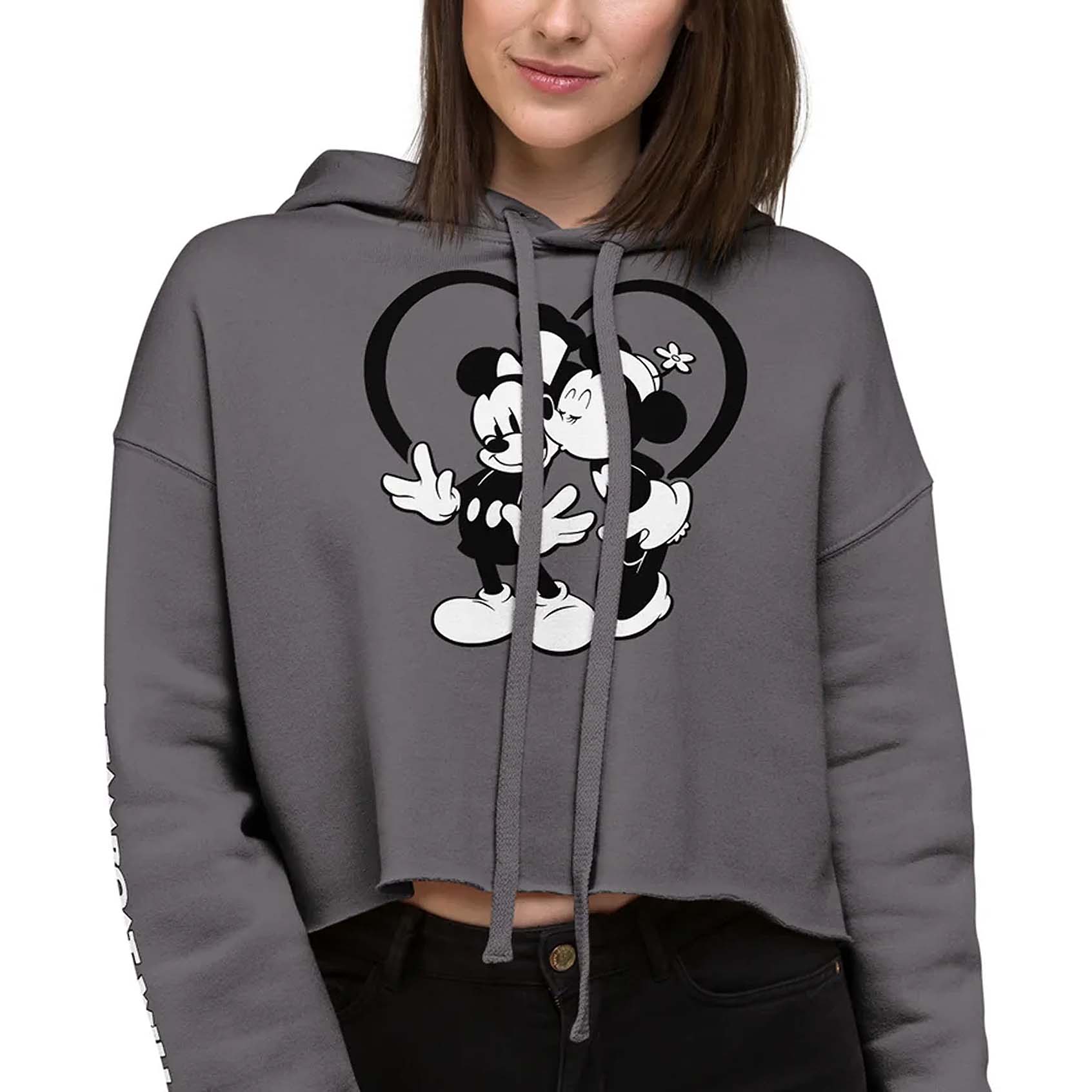 Kisses! Crop Hoodie - Steamboat Willie World