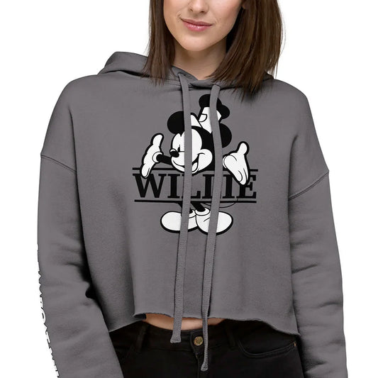 What's My Name? Crop Hoodie - Steamboat Willie World