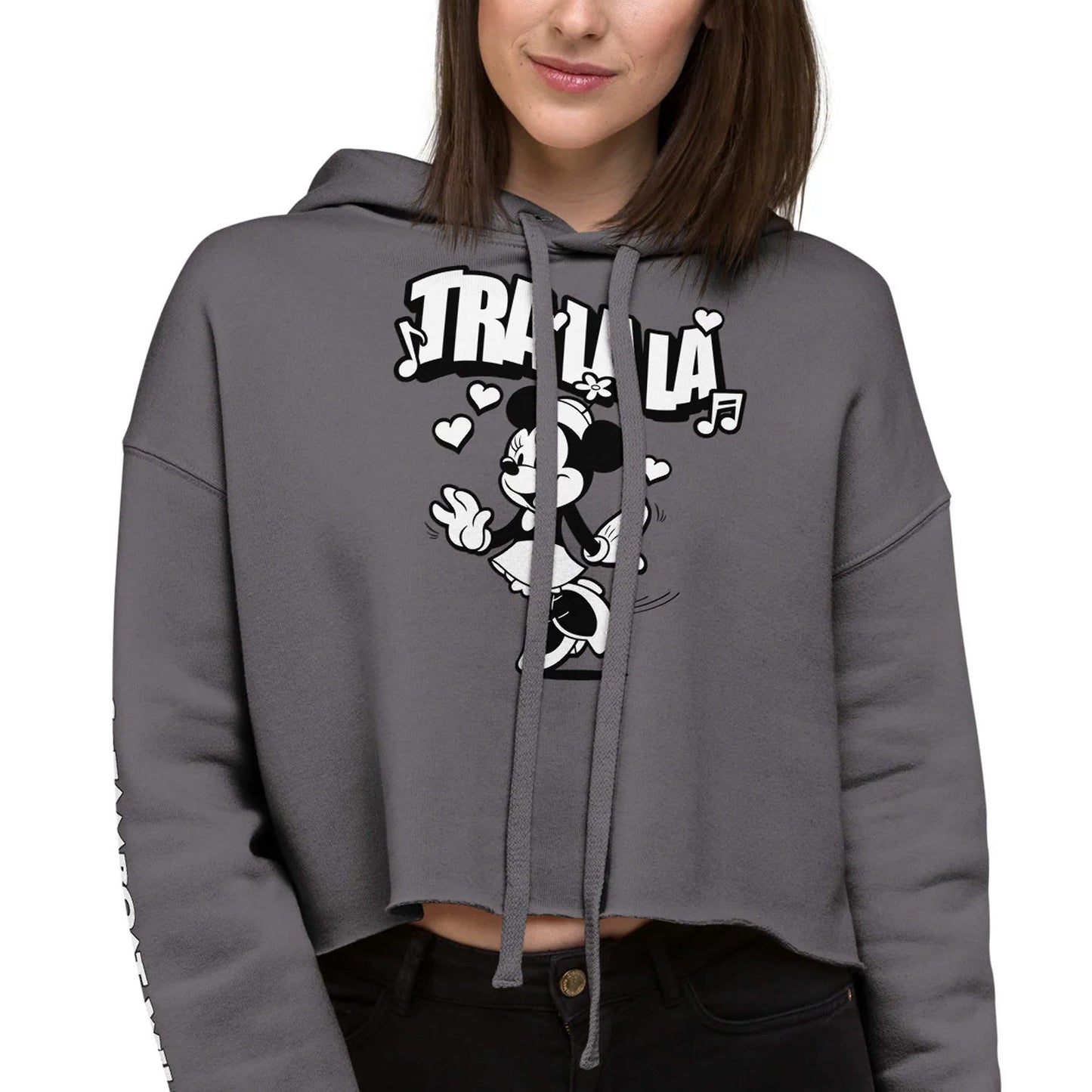 Tra-La-La! Crop Hoodie - Steamboat Willie World