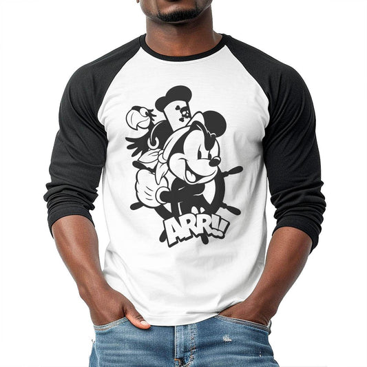 Yo Ho! 3/4 Sleeve Raglan Shirt - Steamboat Willie World