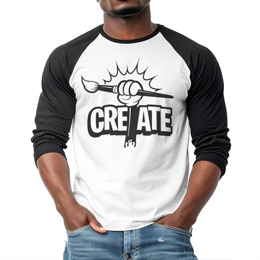 Create! 3/4 Sleeve Raglan Shirt - Steamboat Willie World