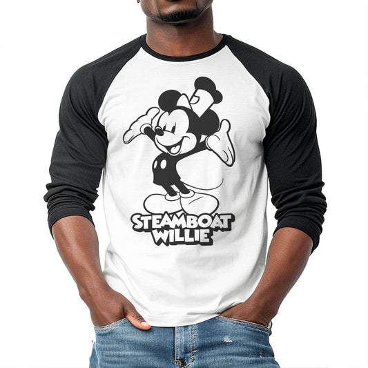 Hiya! 3/4 Sleeve Raglan Shirt - Steamboat Willie World