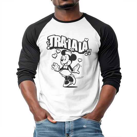 Tra-La-La! 3/4 Sleeve Raglan Shirt - Steamboat Willie World