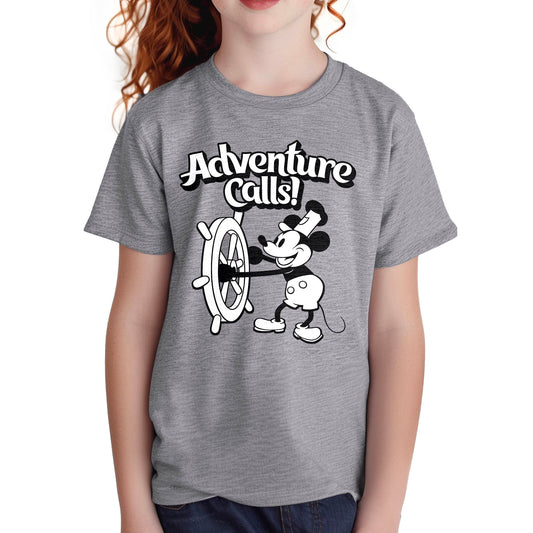 Adventure Calls! Youth Tee - Steamboat Willie World