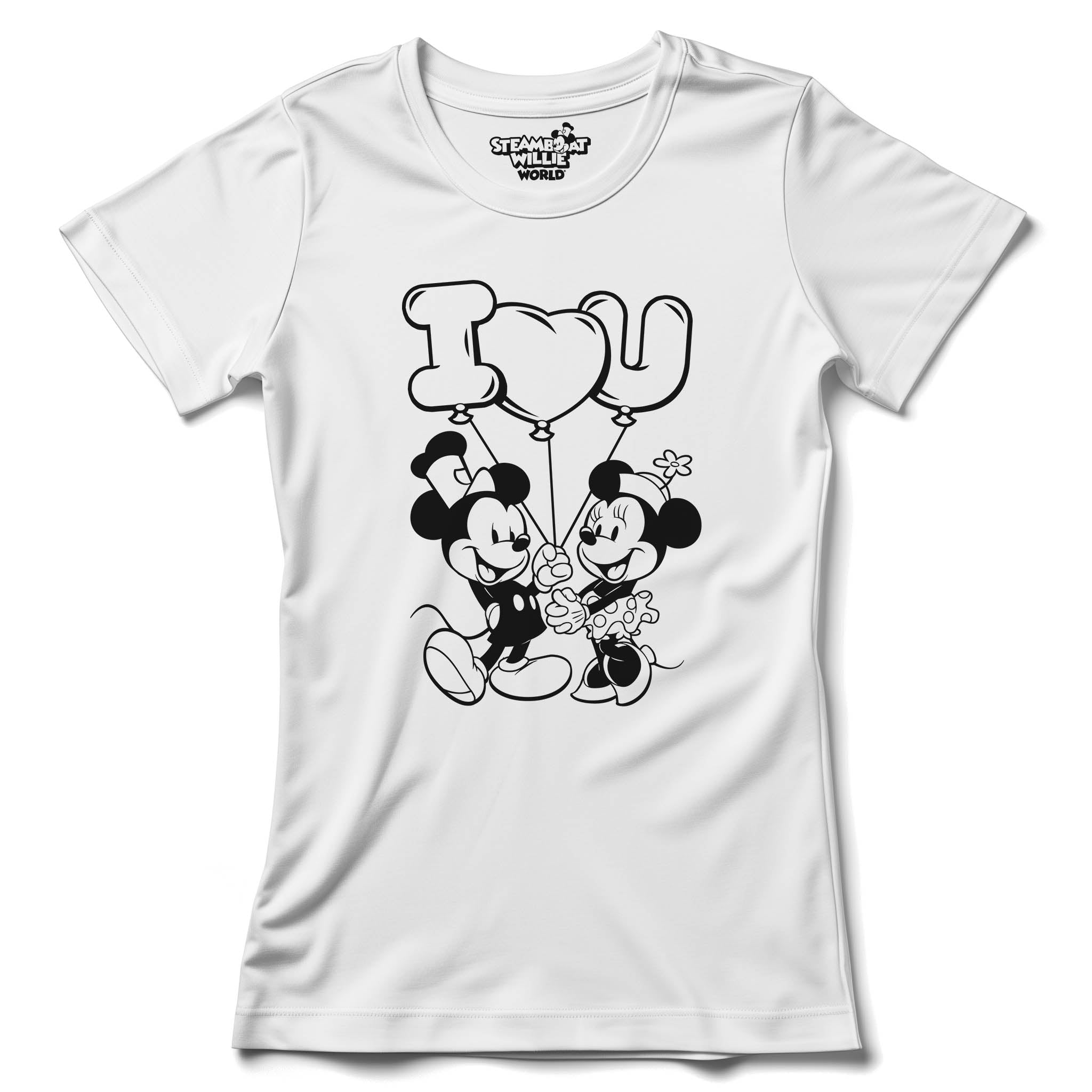 I Heart You! Women's Fitted Tee - Steamboat Willie World