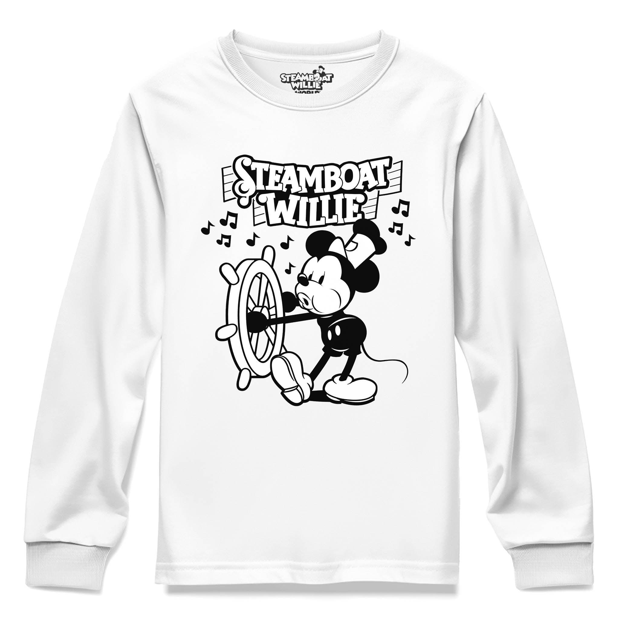 Willie Symphony Youth Long Sleeve Tee - Steamboat Willie World