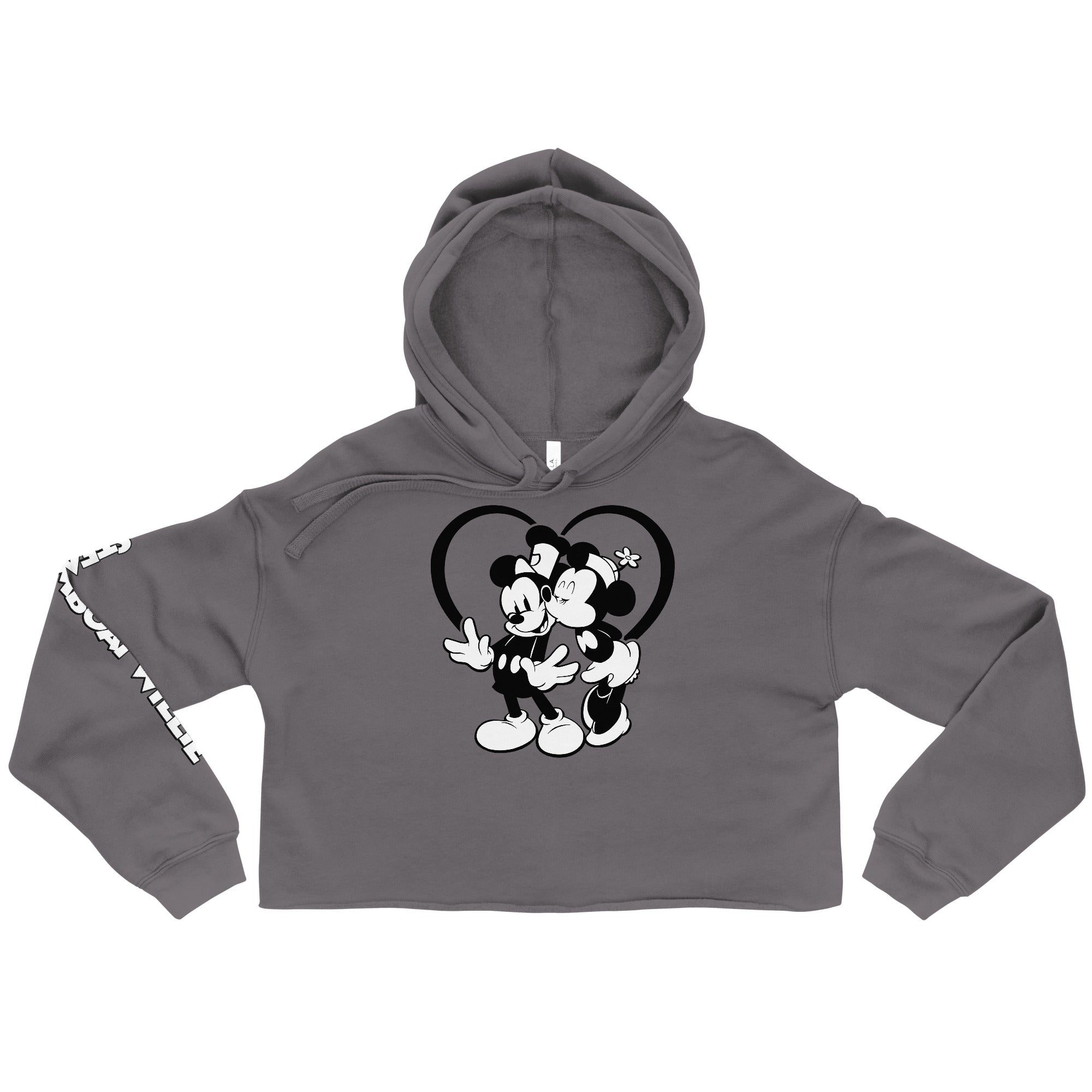 Kisses! Crop Hoodie - Steamboat Willie World