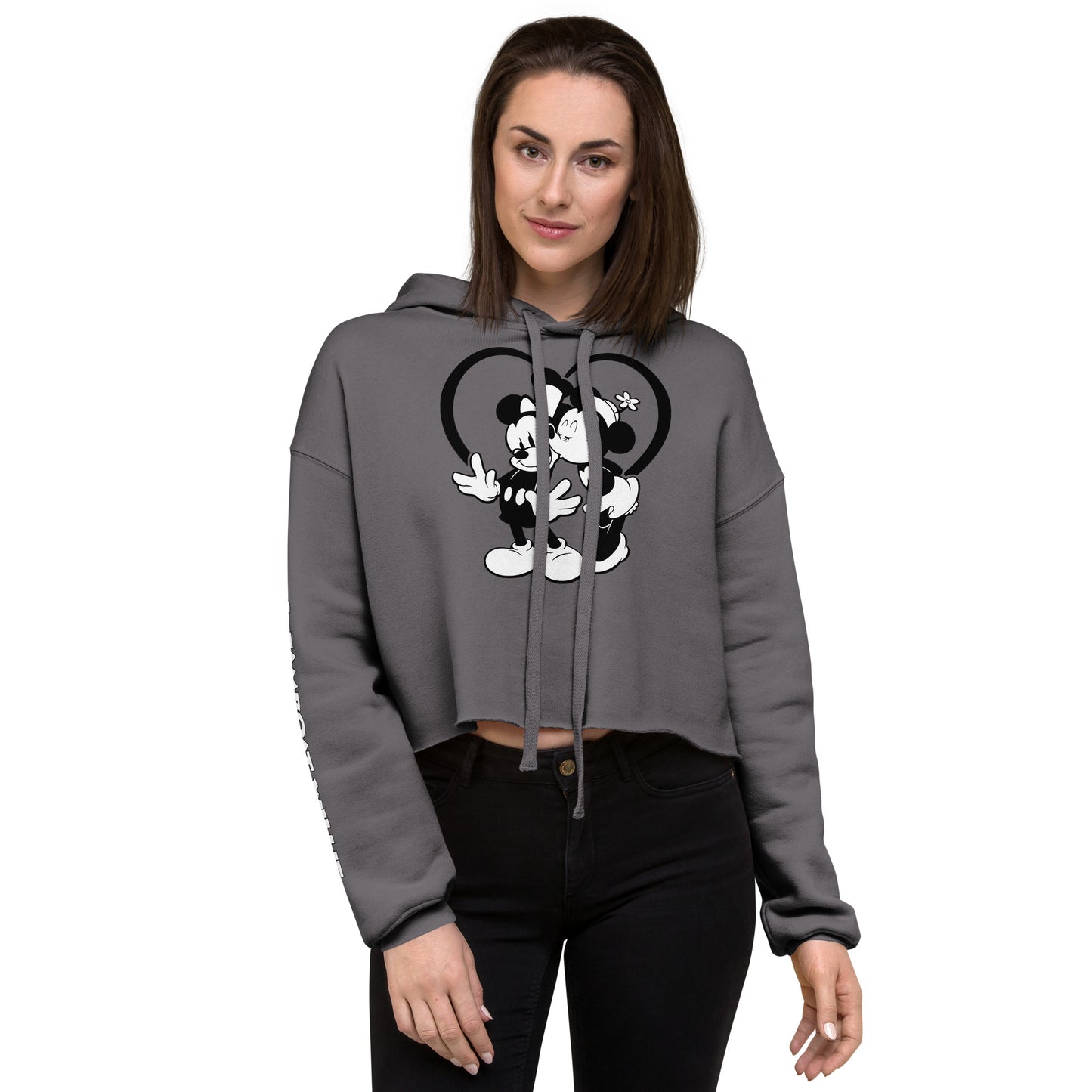 Kisses! Crop Hoodie - Steamboat Willie World