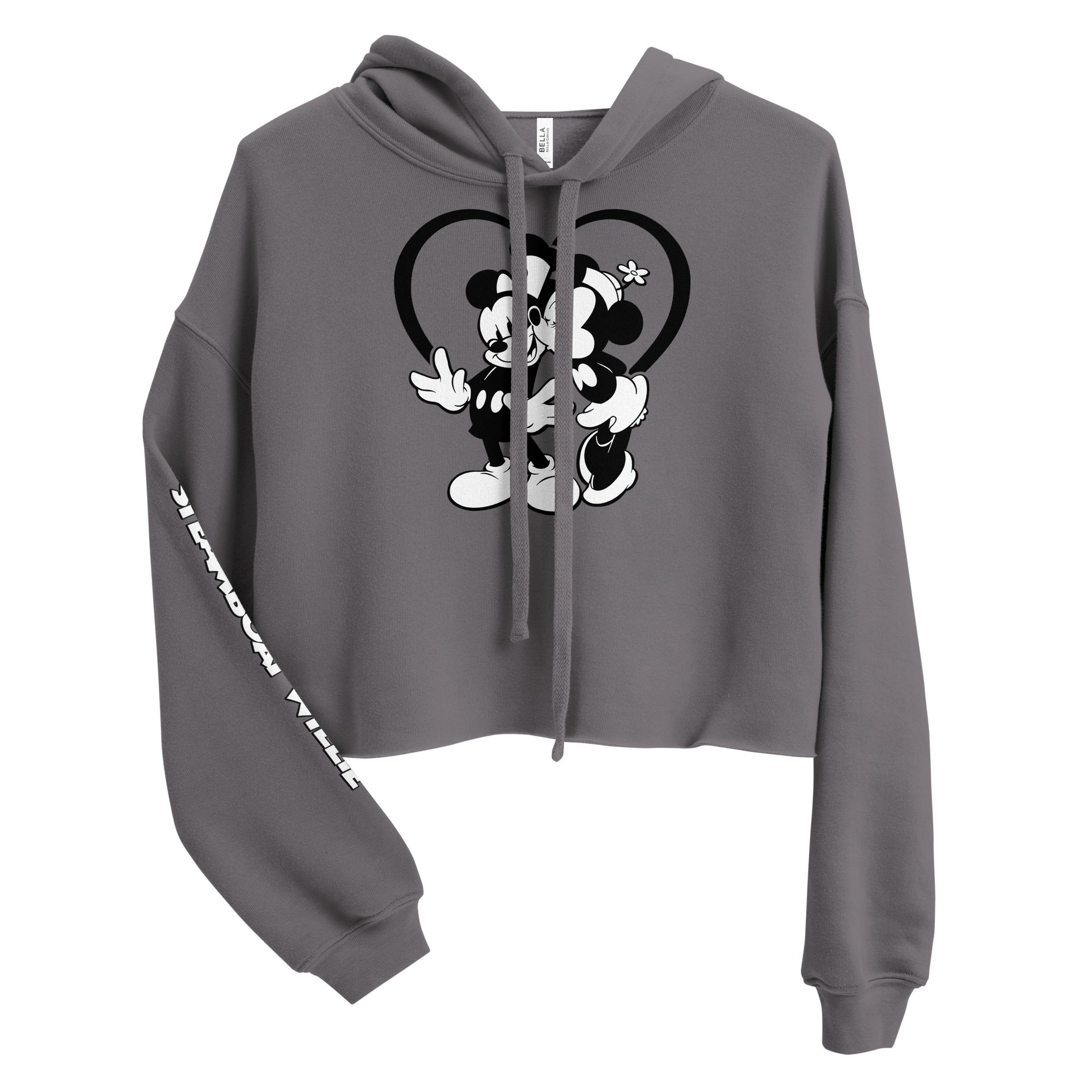 Kisses! Crop Hoodie - Steamboat Willie World